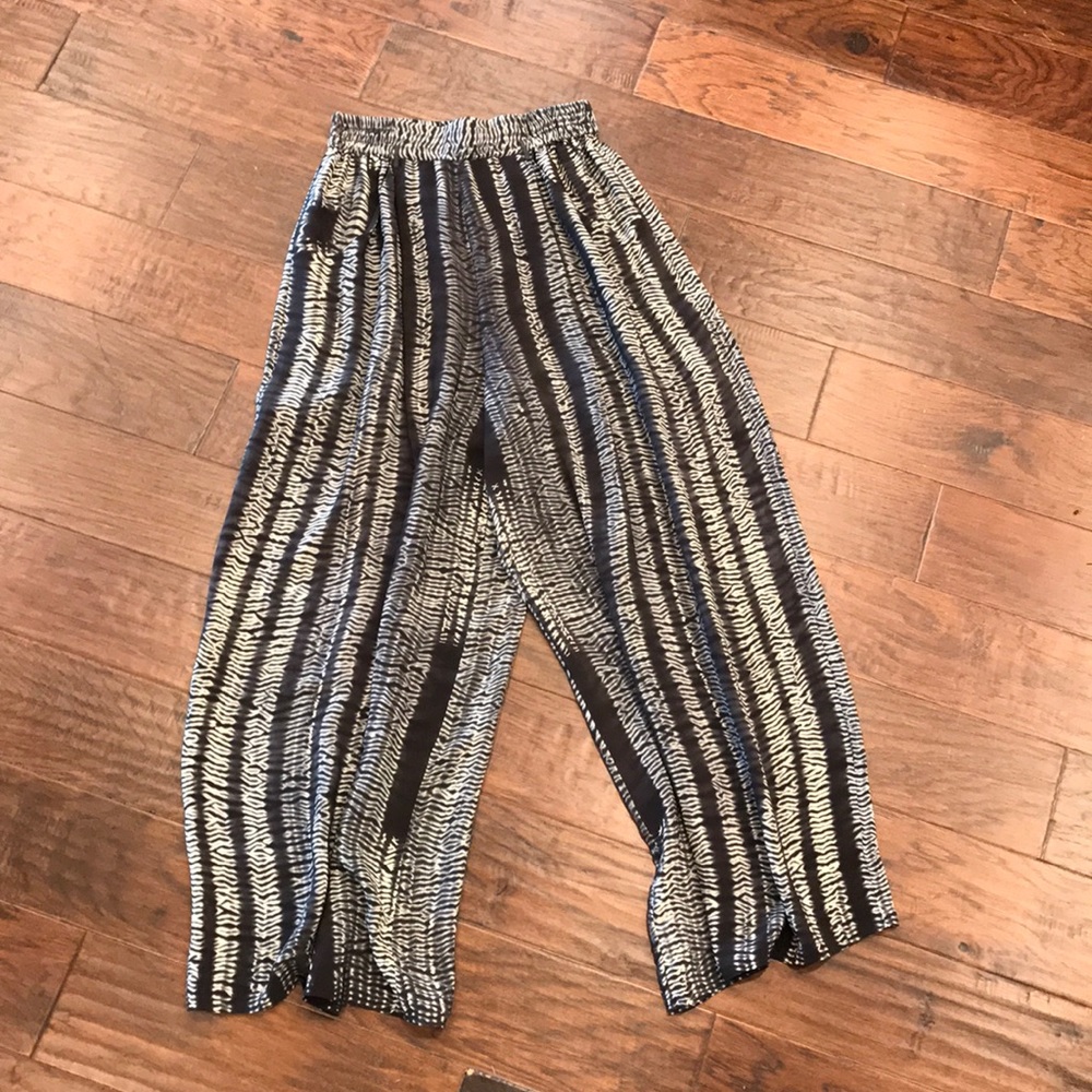 Silk wide leg pants